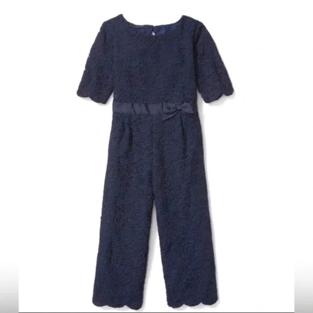 Janie and Jack- Dark Marine Lace Jumpsuit- Size 2T